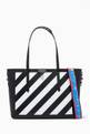 thumbnail of Diagonal Stripe Shopper Tote Bag in Leather         #0