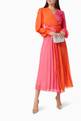 thumbnail of فستان طويل شيفون درابيه مقسم بألوان #1