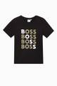 thumbnail of Repeated Boss Logo T-Shirt in Cotton  #0