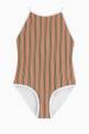 thumbnail of لباس سباحة نايلون بالخطوط المميزة للماركة #0