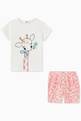 thumbnail of Sally Giraffe Print T-shirt & Shorts in Cotton Jersey      #1