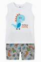 thumbnail of Dani Dinosaur Print T-shirt & Shorts in Cotton Jersey          #0