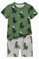 thumbnail of All-over Dino Print Shorts in Cotton #1