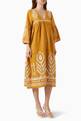 thumbnail of Contrast Embroidered Dress in Linen   #0