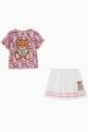 thumbnail of Circle Logo & Teddy Print T-shirt & Tennis Skirt Set #1