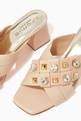 thumbnail of Crystal Embellished Mules in Leather     #4