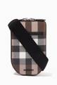 thumbnail of Check Crossbody Phone Case in Leather   #0