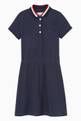thumbnail of Essential Stripe Collar Polo Dress in Organic Cotton Stretch #0
