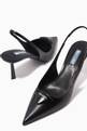 thumbnail of Triangle Logo Slingback 75 Pumps in Brushed Leather       #3