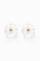 thumbnail of Mother of Pearl Flower Diamond Earrings in 18kt Yellow Gold            #0
