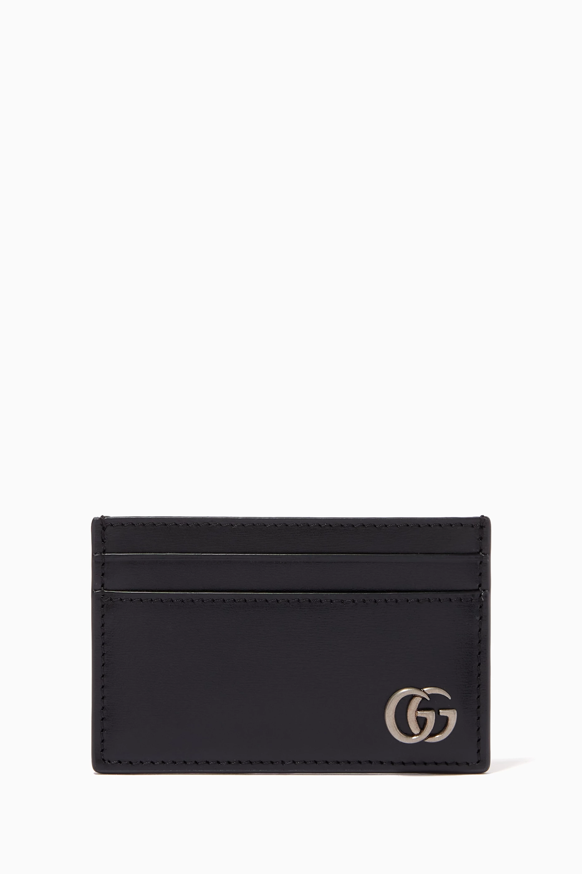 Shop Gucci Black GG Marmont Card Case in Leather for MEN | Ounass Oman