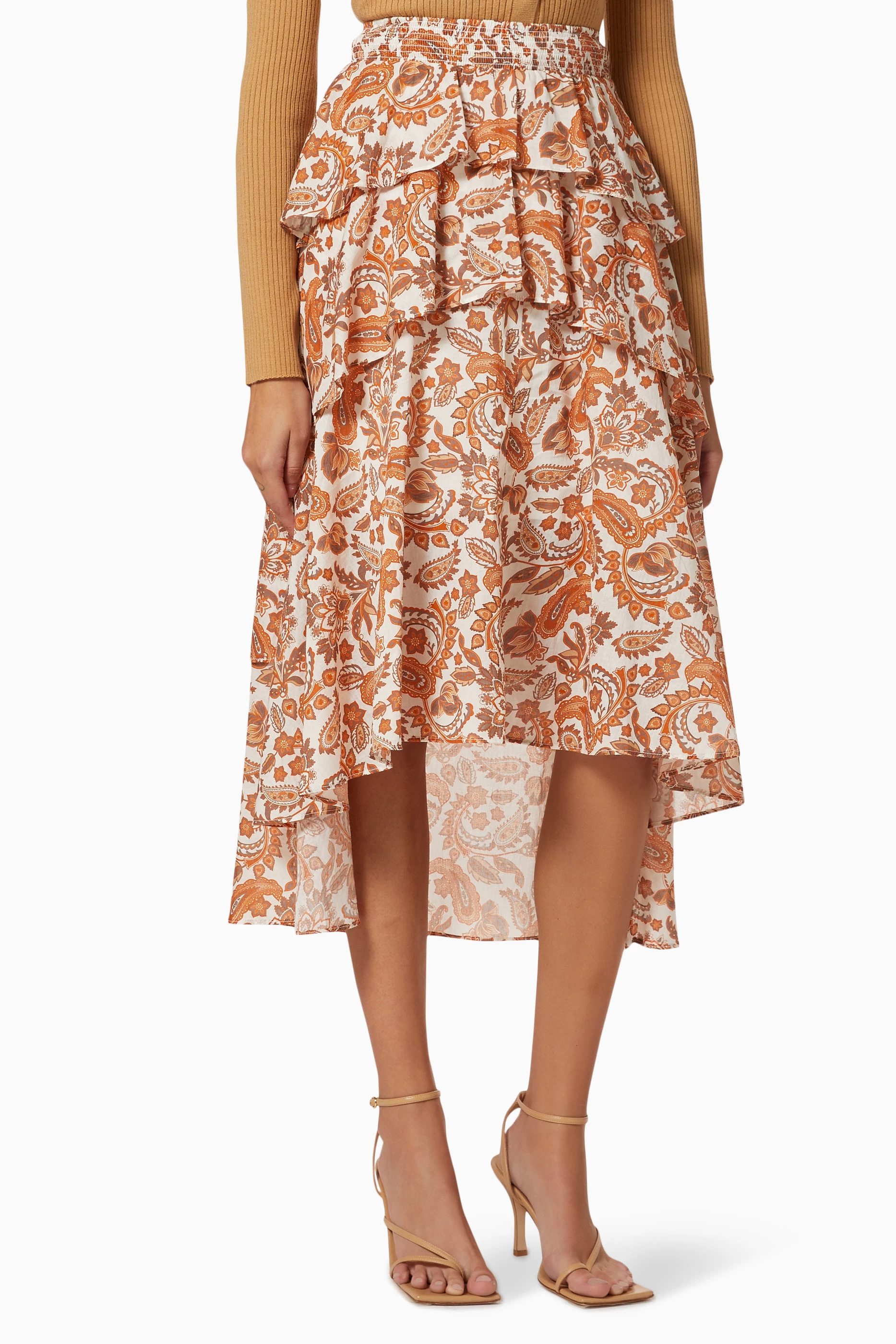 スカート Asymmetric Tiered Cotton Voile Skirt Her lip to - Asymmetric Tiered Cotton-voile Skirtの通販 by
