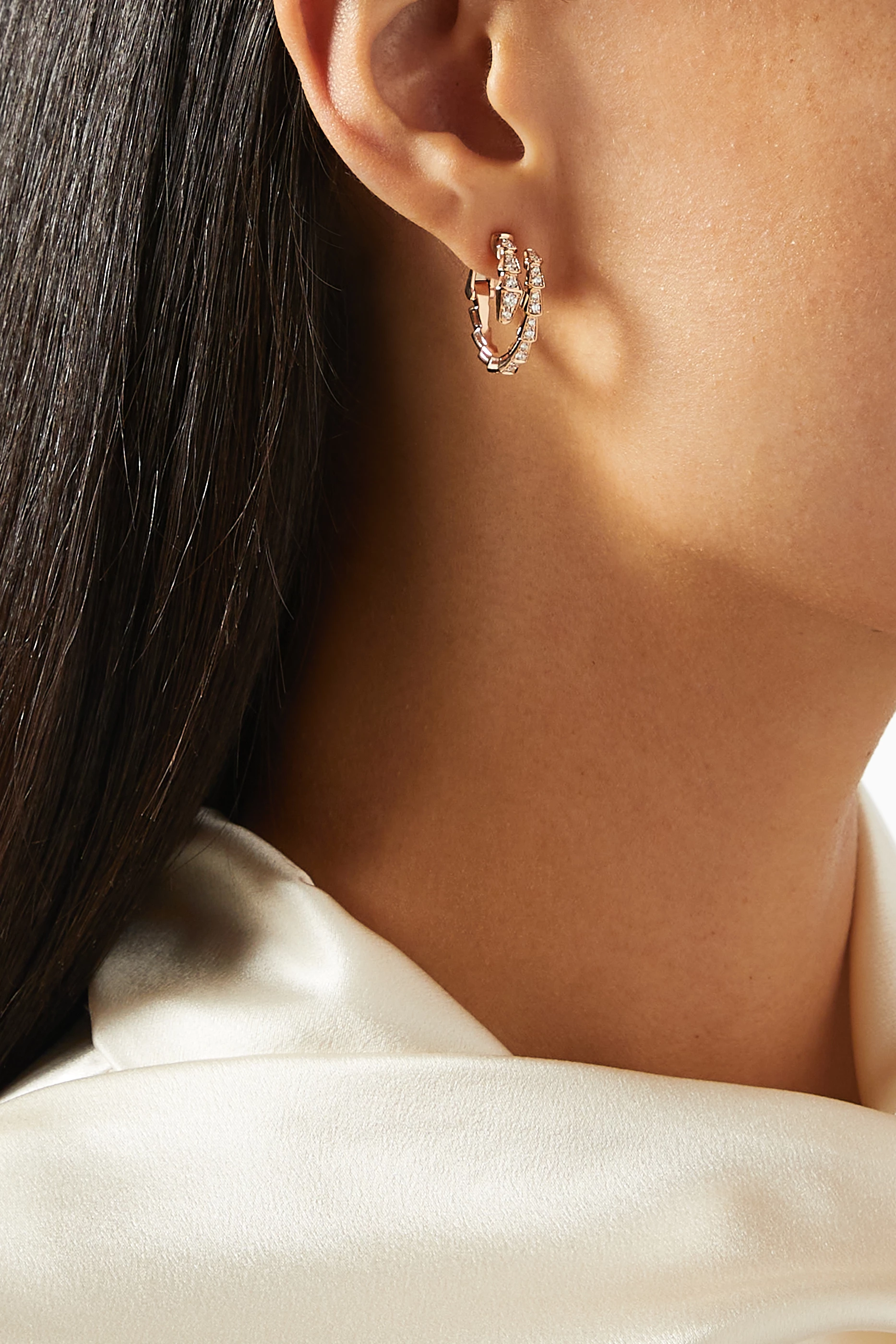 Shop BVLGARI Rose Gold Serpenti Viper Earrings in 18kt Rose Gold for WOMEN  | Ounass UAE