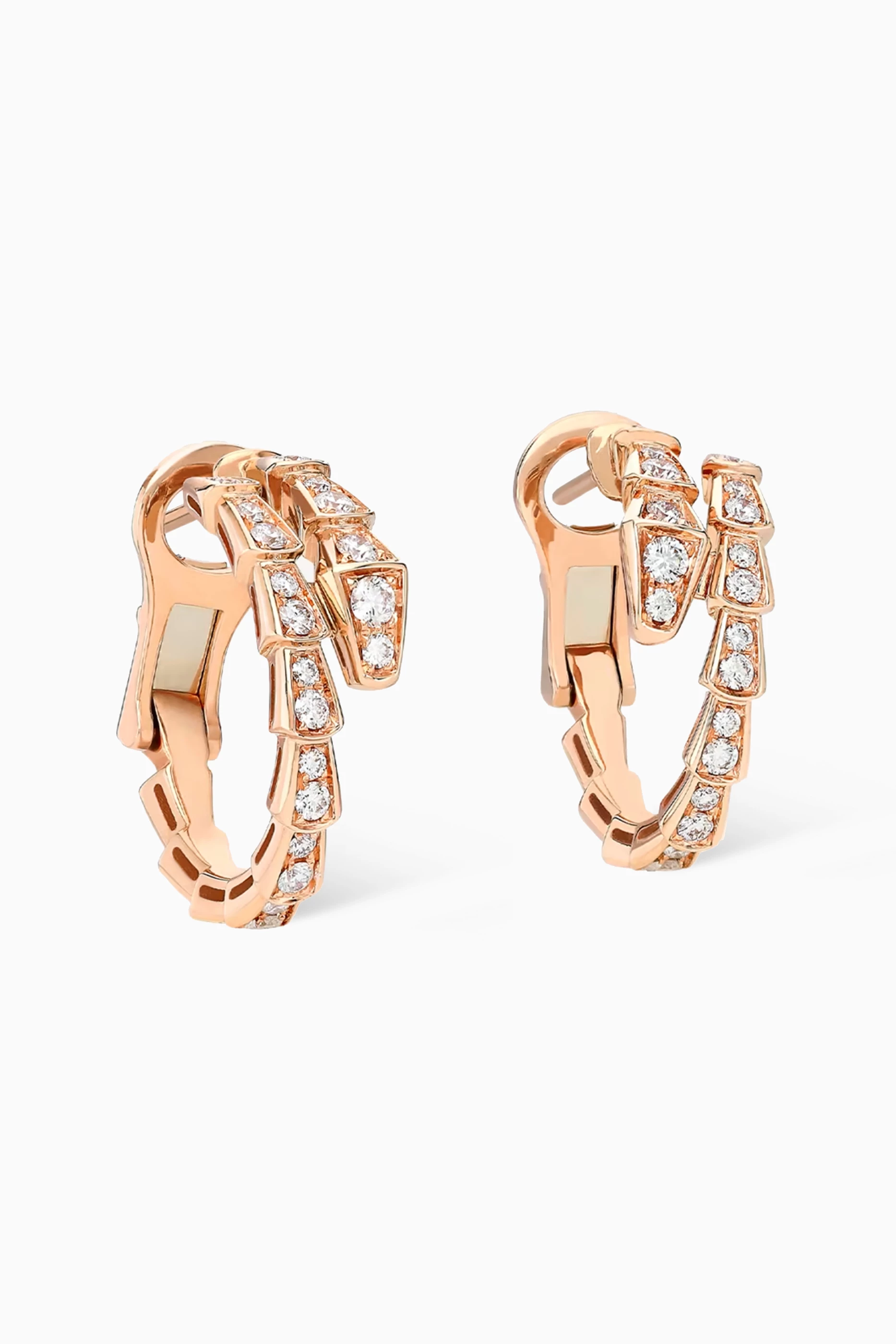 Shop BVLGARI Rose Gold Serpenti Viper Earrings in 18kt Rose Gold for WOMEN  | Ounass UAE