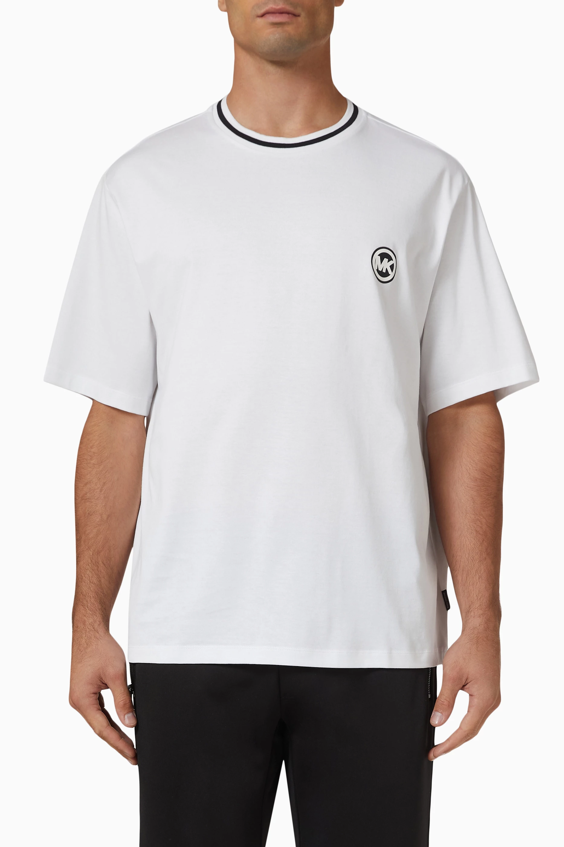 Shop Michael Kors White Chain Link T-shirt in Cotton for MEN | Ounass Qatar