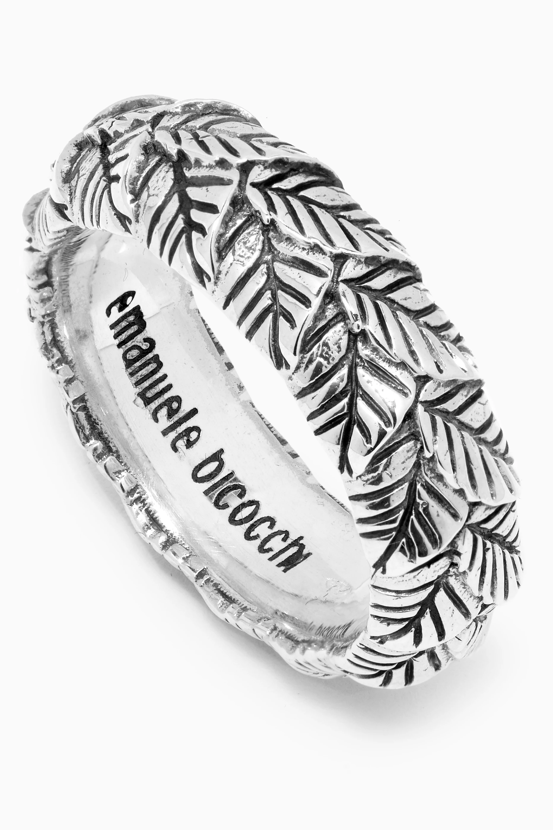 Shop Emanuele Bicocchi Silver Leaves Ring in Sterling Silver for