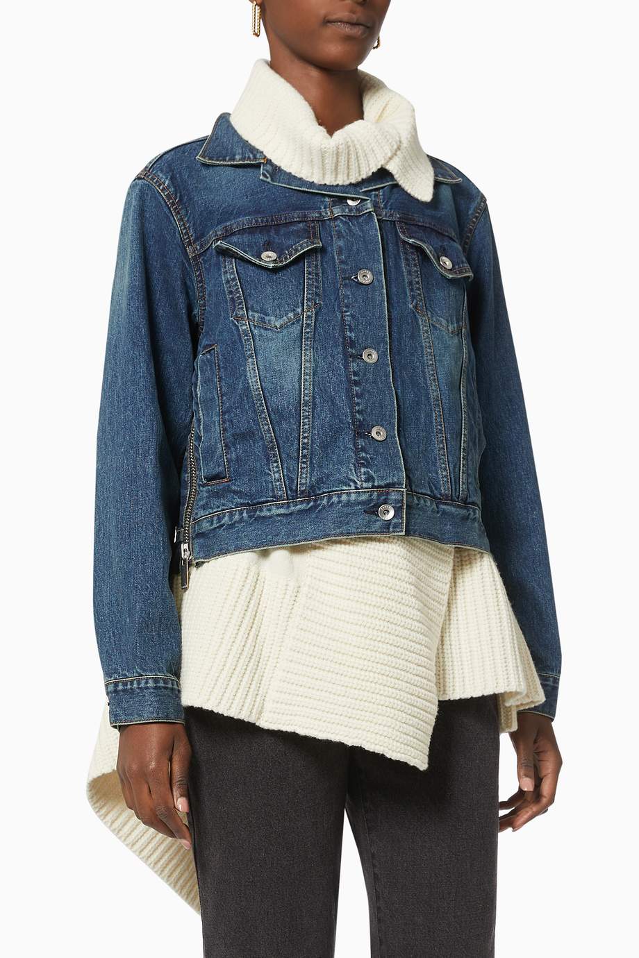 Sacai NEW SEASON Turtleneck Denim Jacket price in Dubai UAE