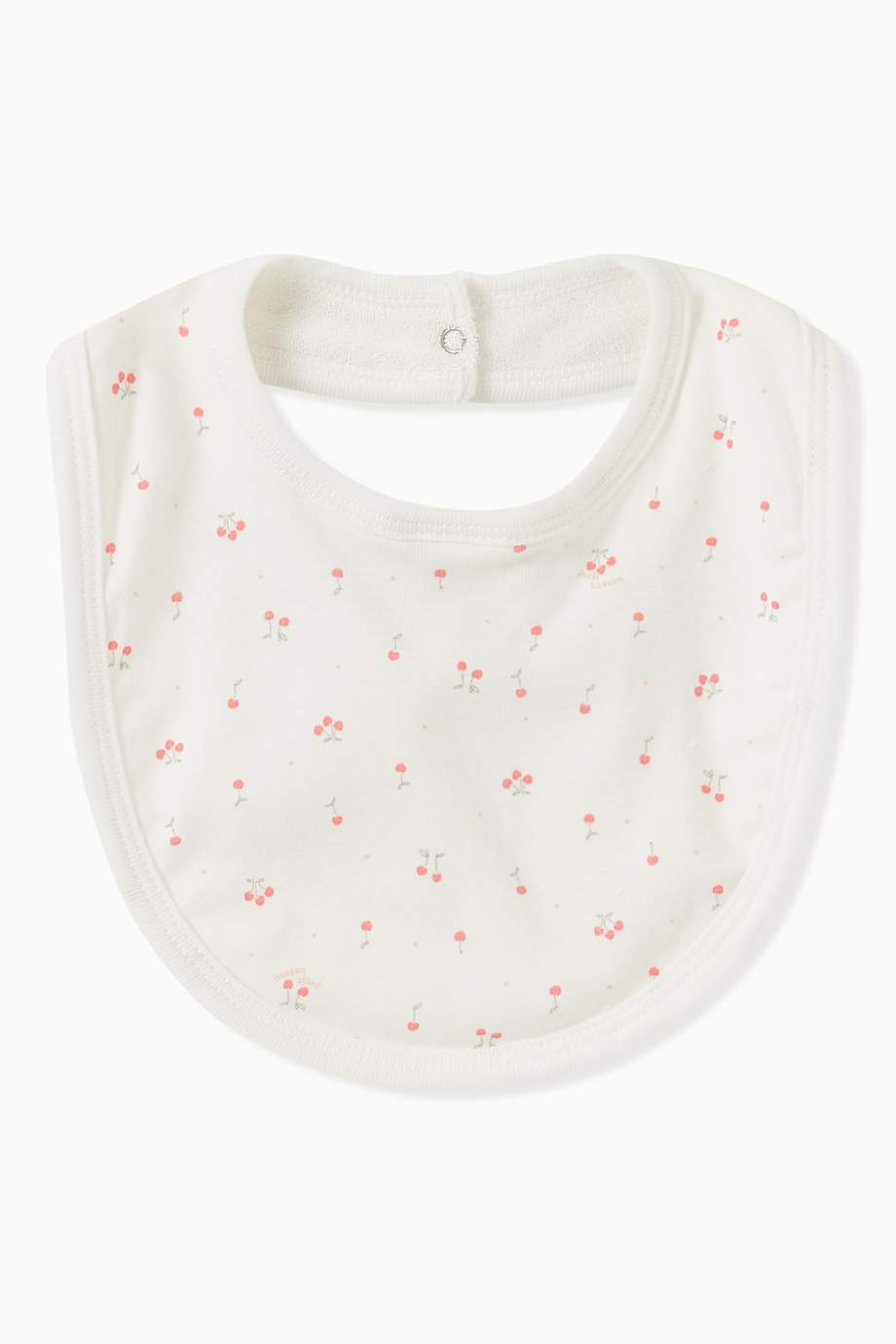 Shop Petit Bateau White Cherry Print Bib In Organic Cotton For Kids Ounass Uae