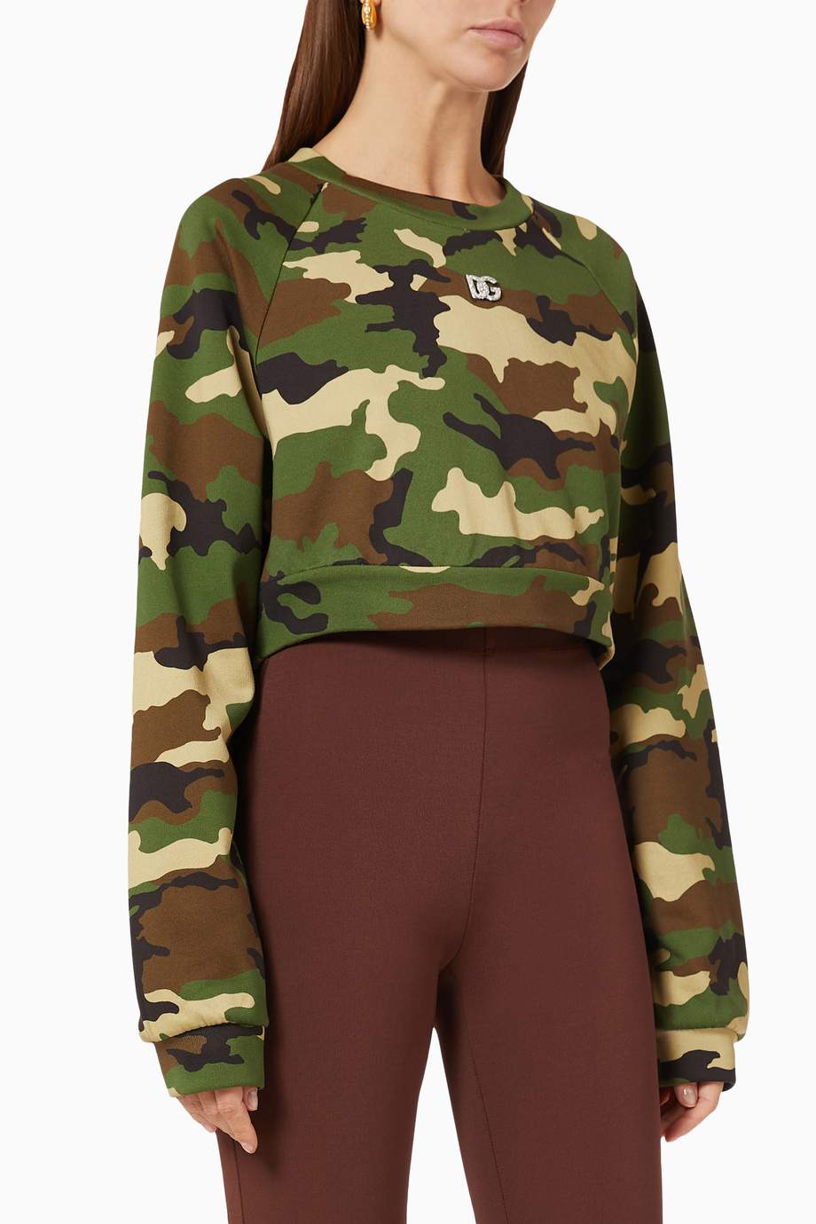 Camo crop sweatshirt on sale