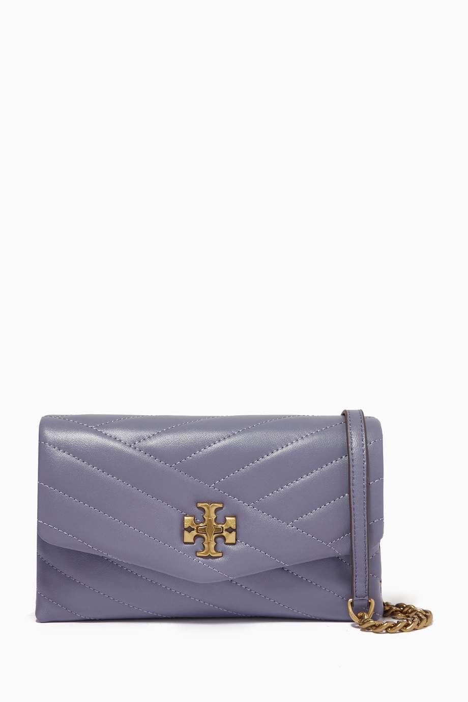 Kira chevron quilted hot sale leather chain wallet