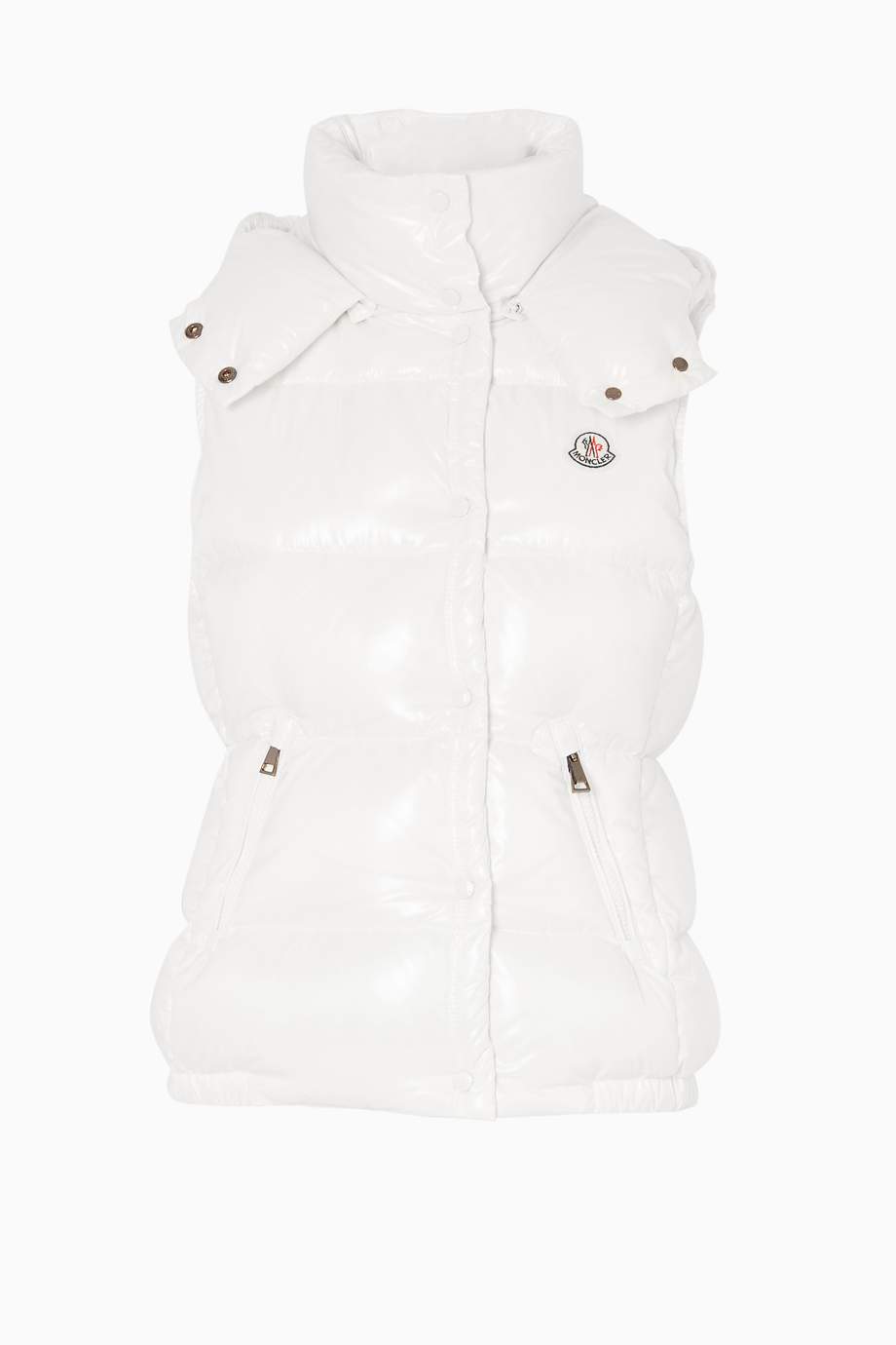 Shop Moncler White White Moncler Galene Quilted Gilet for Women ...