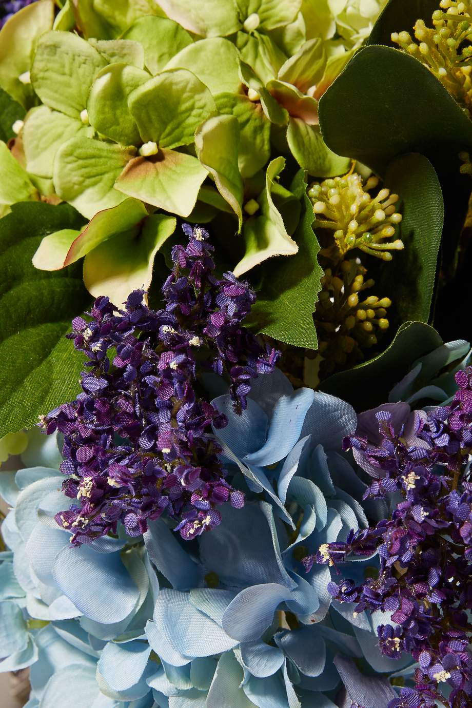 Shop NDI Blue Blue, Purple and White Hydrangea Bouquet in Glass Cube