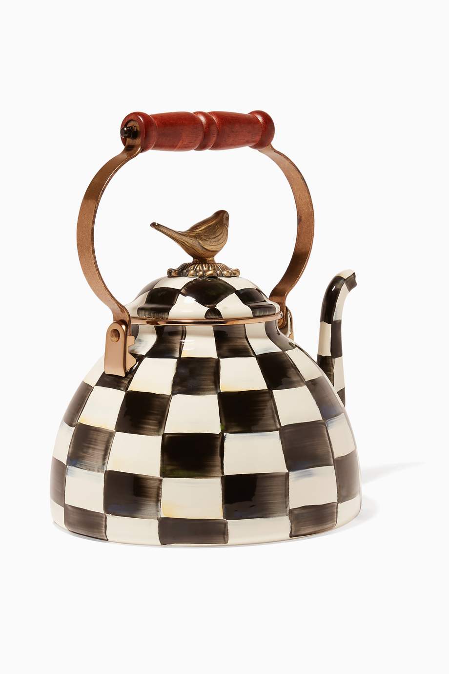 Shop MacKenzie Childs Multicolour 3 Quart Courtly Check Enamel Tea