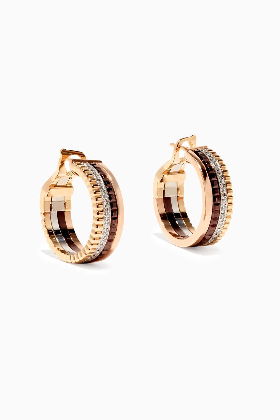Shop Boucheron Gold Gold & Diamond Quatre Hoop Earrings for Women ...