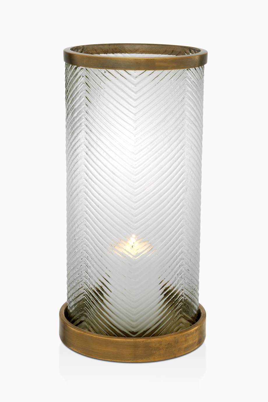 Shop Eichholtz Metallic Hurricane Paloma Large Vintage Brass Candle Holder for Women Ounass UAE