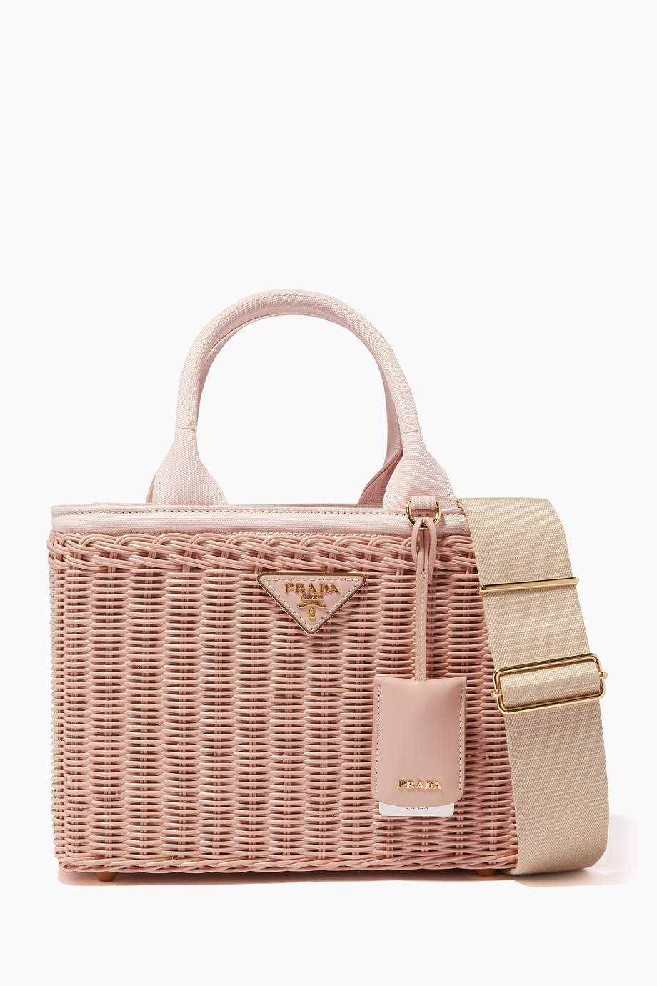 Shop Prada Pink Midollino Picnic Basket Tote for Women | Ounass UAE
