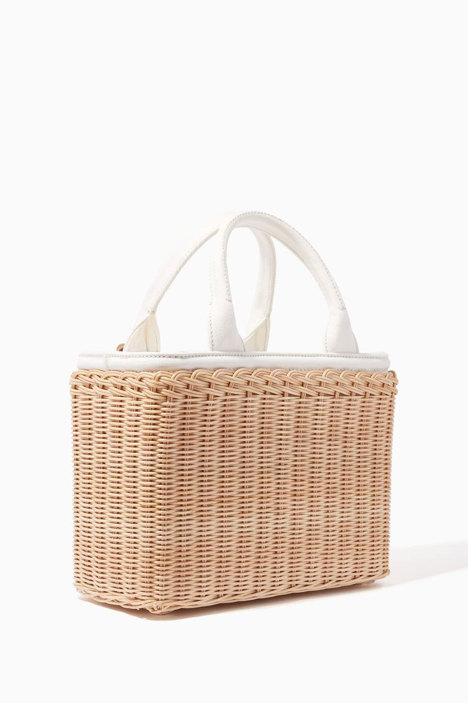 Shop Prada White White Picnic Basket Leather Tote Bag for Women | Ounass Saudi