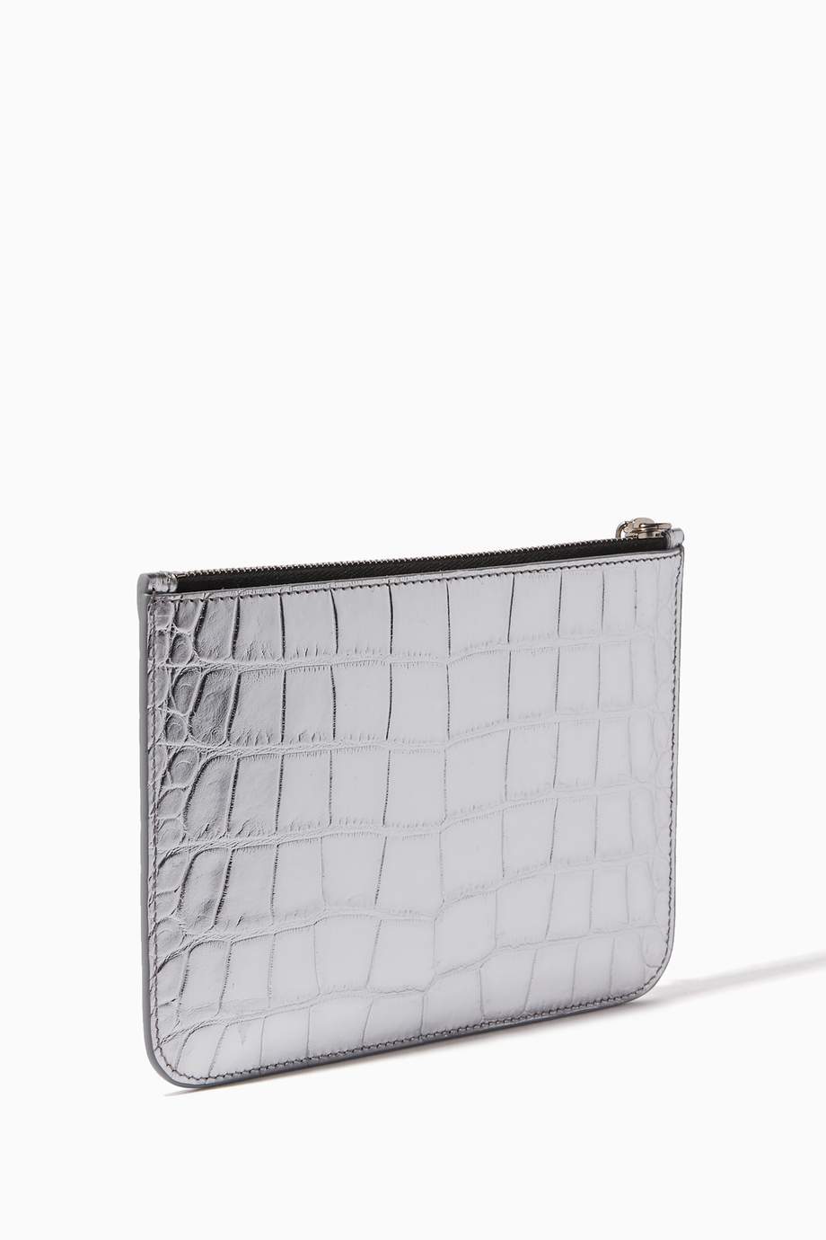 silver croc bag
