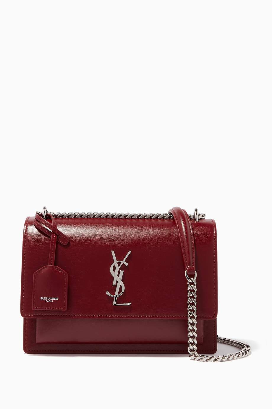 Shop YSL-Beauty Red Dark-Red Medium Sunset Leather Cross-Body Bag for ...