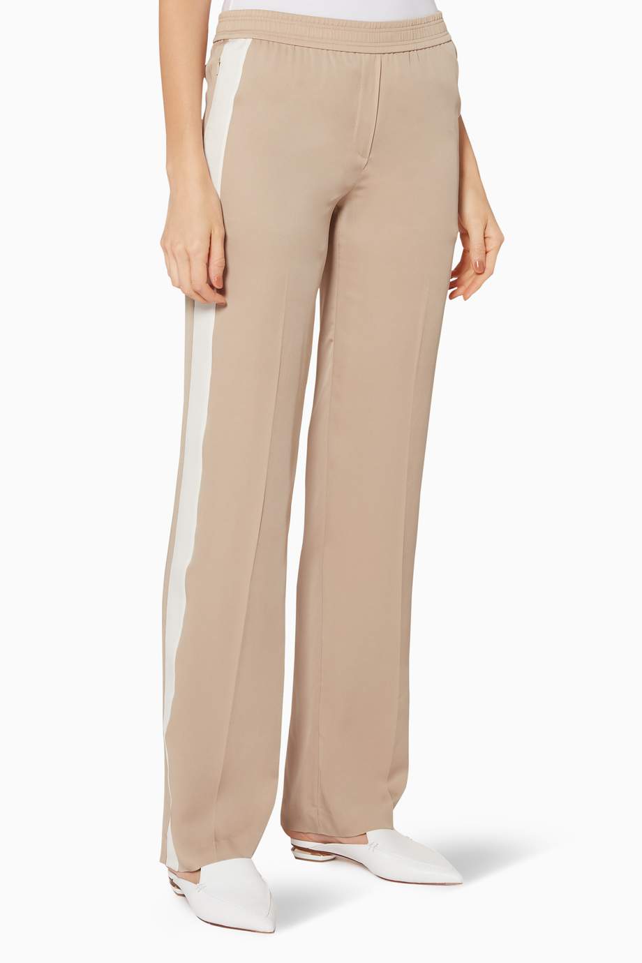 beige track pants