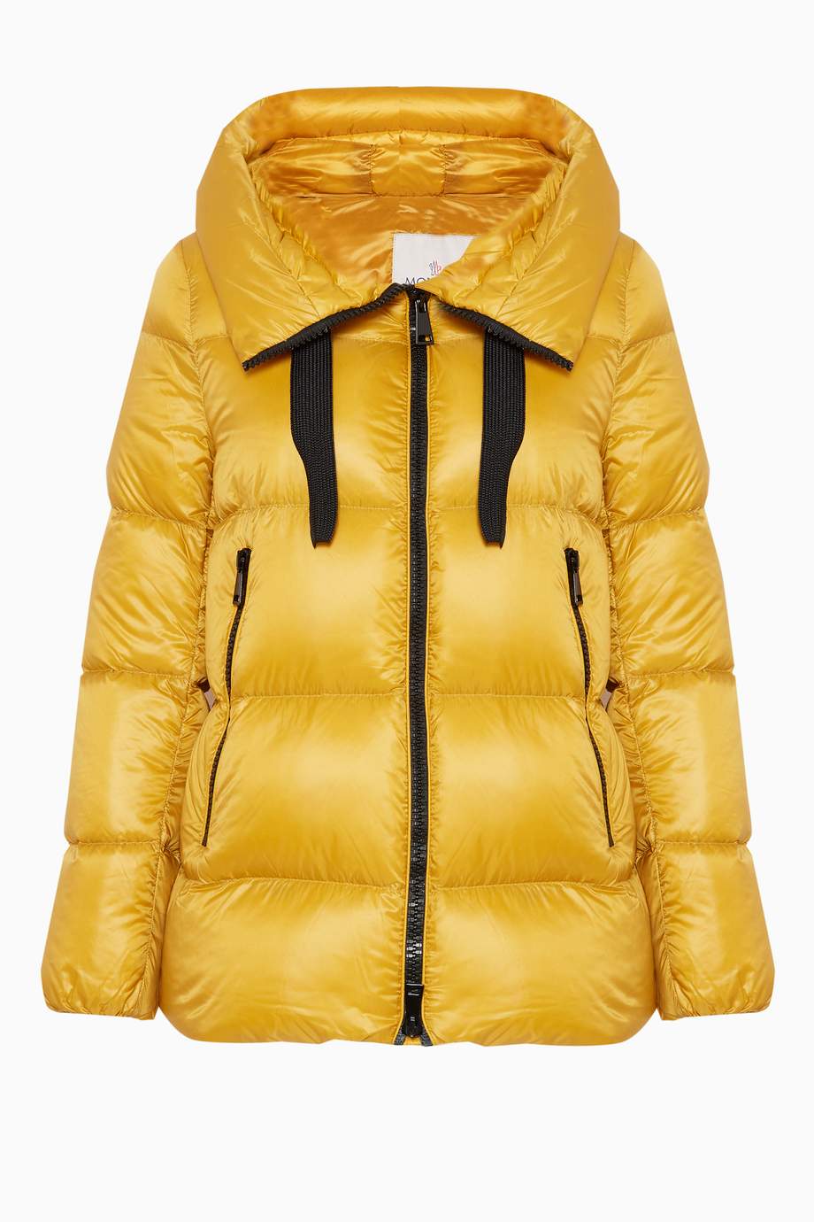 Shop Moncler Yellow Mustard-Yellow Hooded Serin Jacket for Women ...