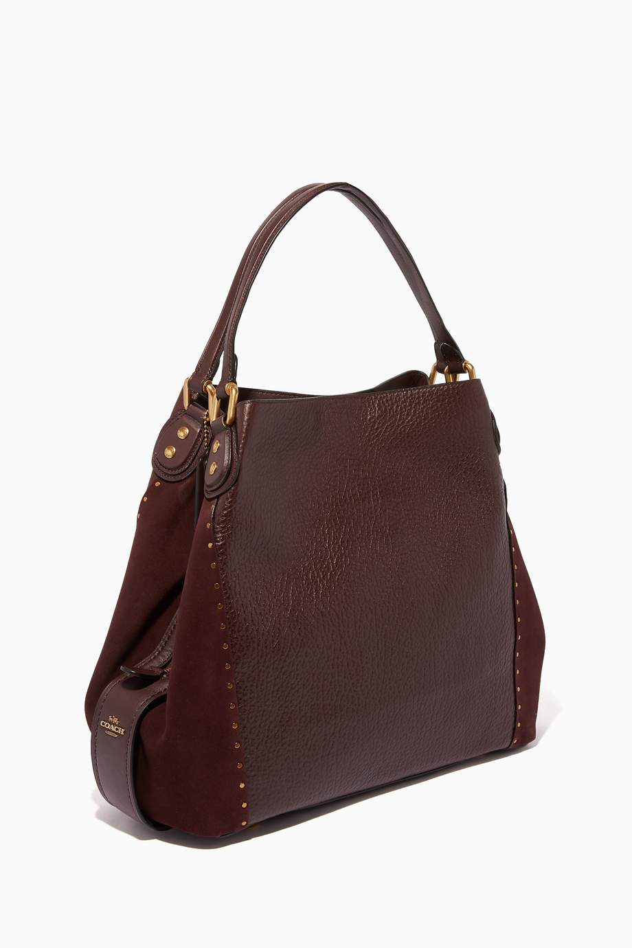 Shop Coach Burgundy Oxblood Rivet Edie 42 Shoulder Bag for Women