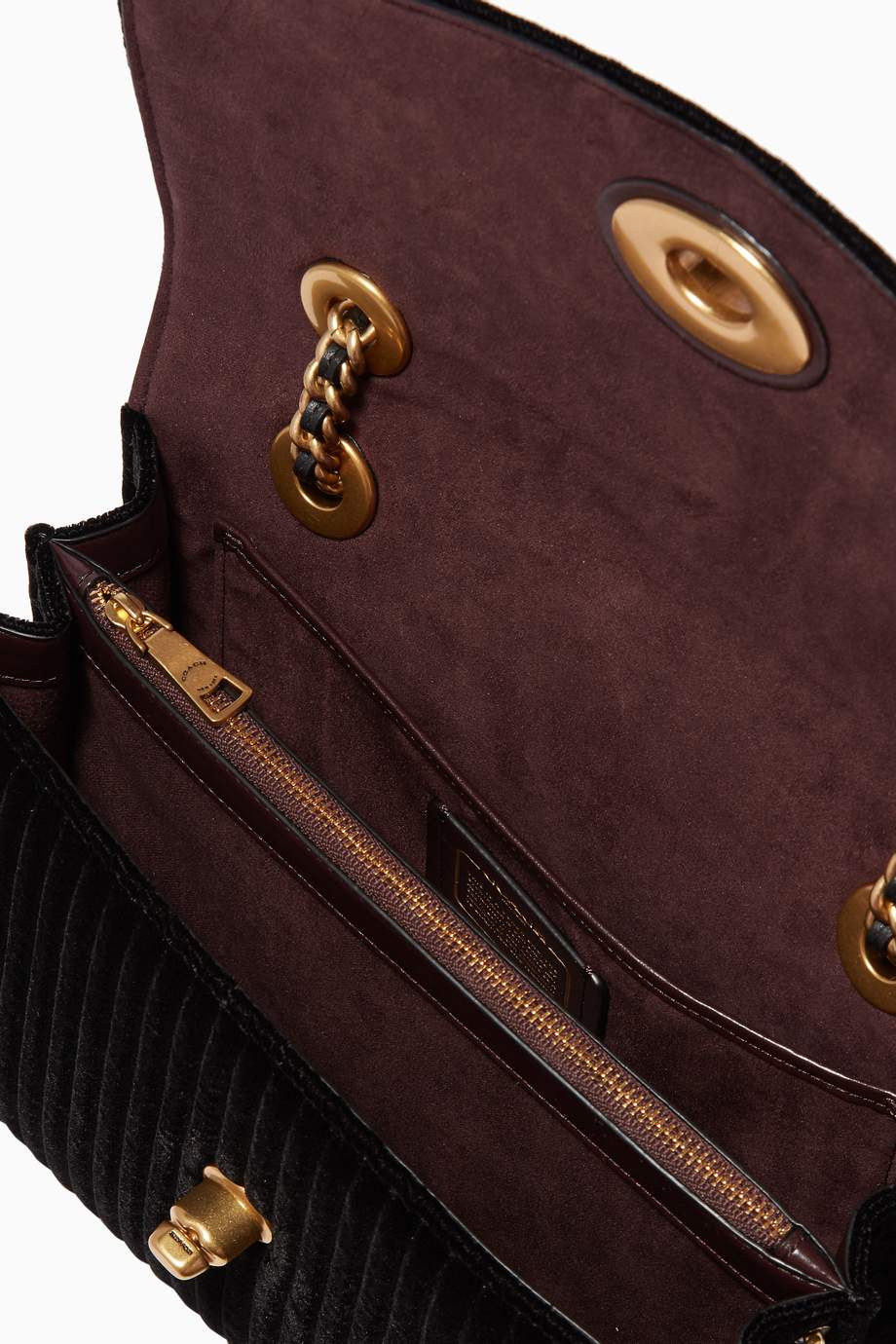 Shop Coach Black Black Velvet Quilted Parker Shoulder Bag for Women