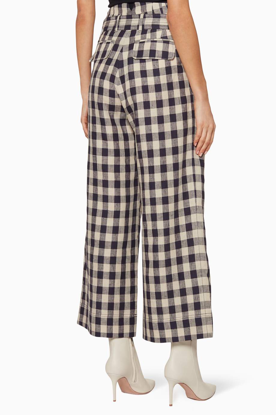 navy gingham pants