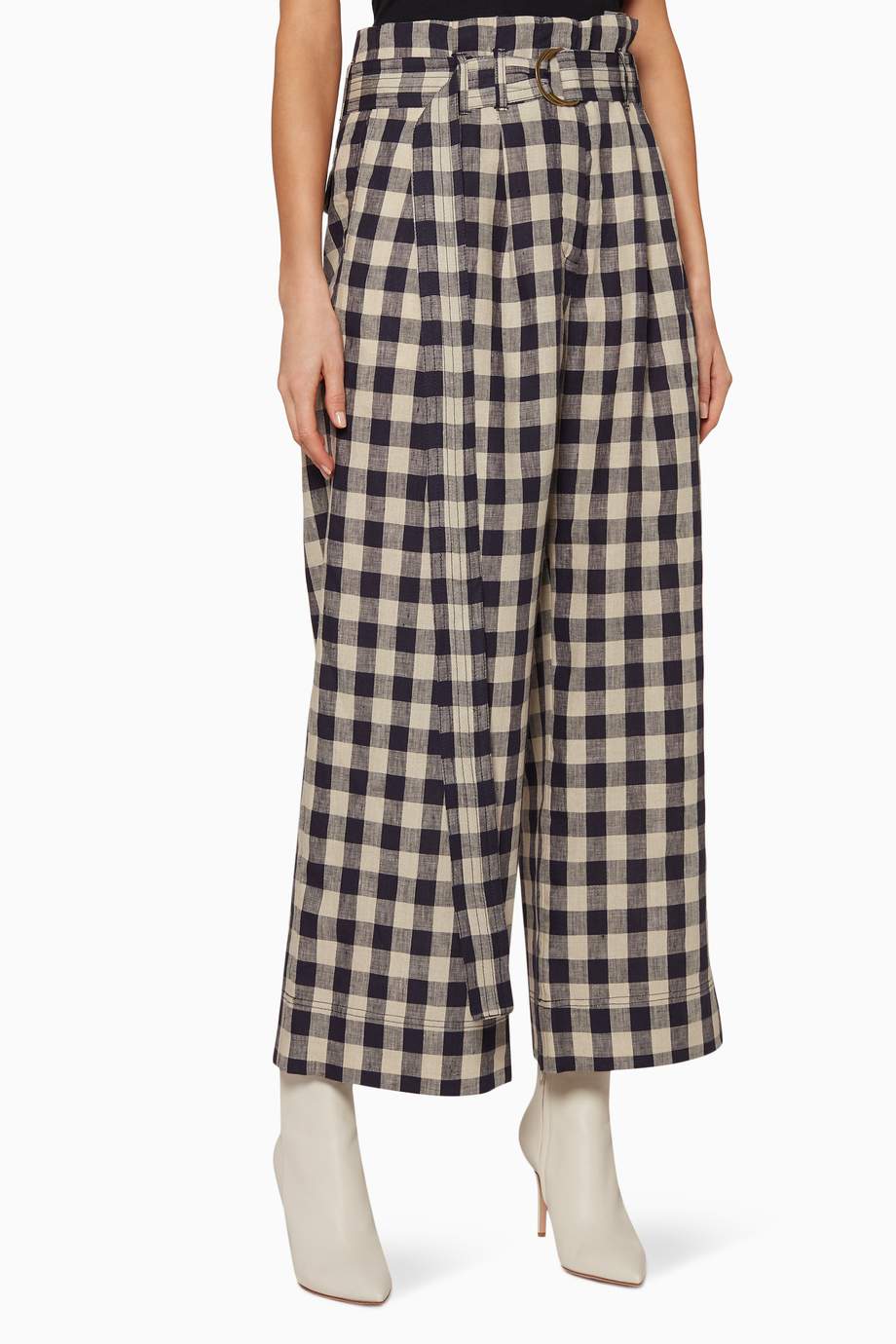 navy gingham pants