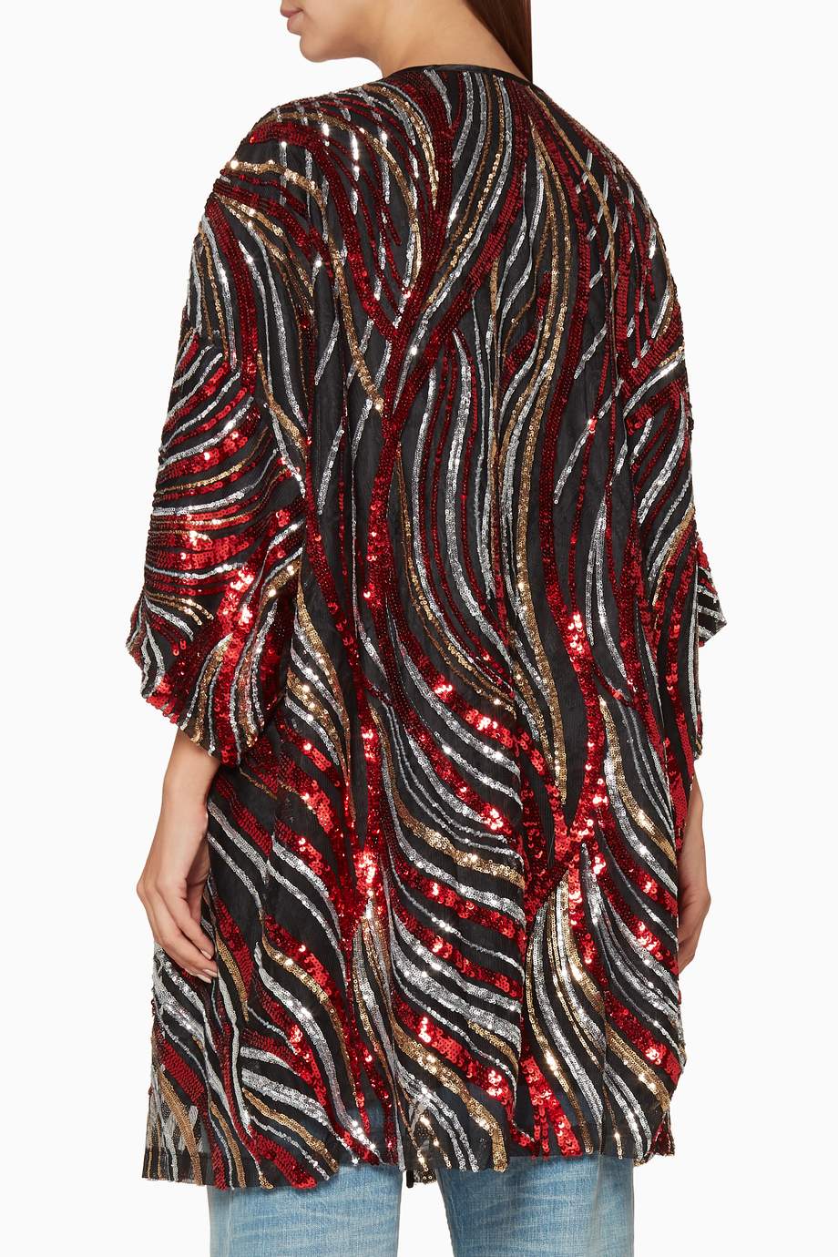 Shop Ragyard Multicolour MultiColoured Sequined Kimono for Women