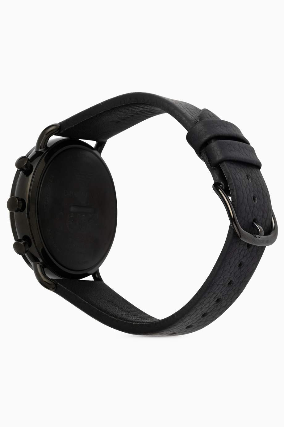 hybrid smartwatch with hammered leather strap