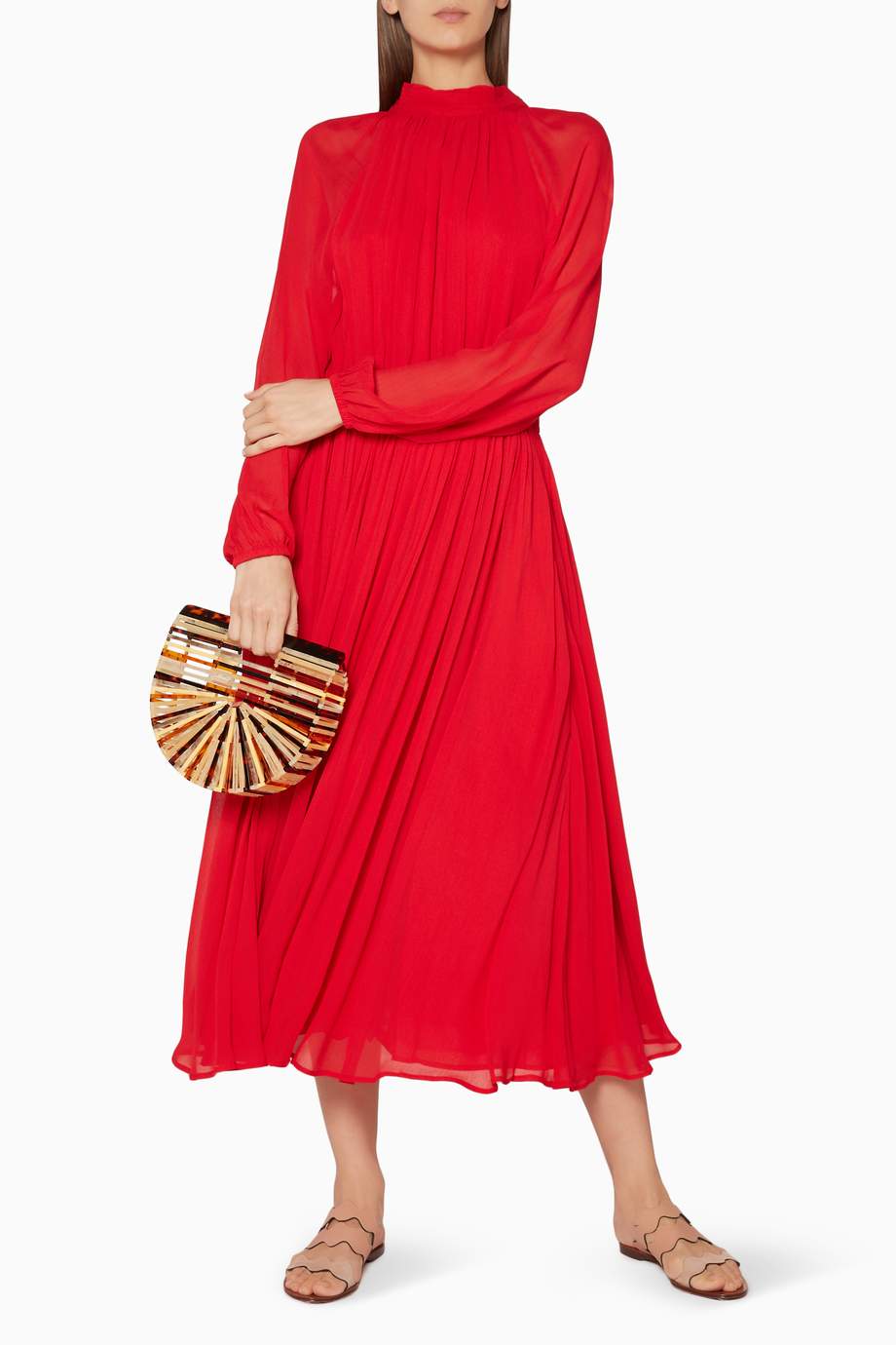 Shop Rhode Resort Red Red Backless Mai Midi Dress for Women | Ounass UAE