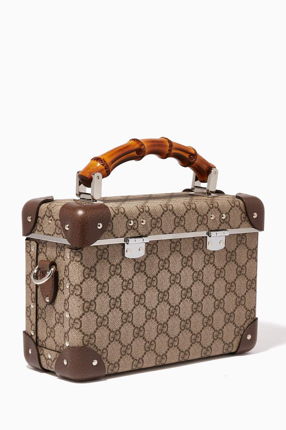 Shop Gucci Neutral Beige GlobeTrotter GG Beauty Case for Women