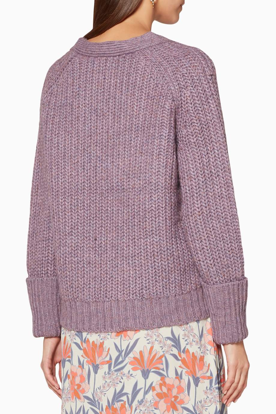 Shop Whistles Purple Lilac Rib Knit Chunky Sweater For Women Ounass Uae