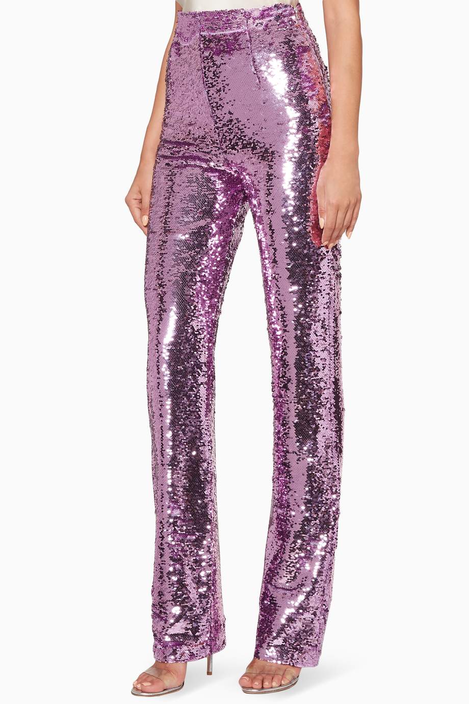 Shop 16 Arlington Purple Lilac Sequined Pants for Women | Ounass UAE