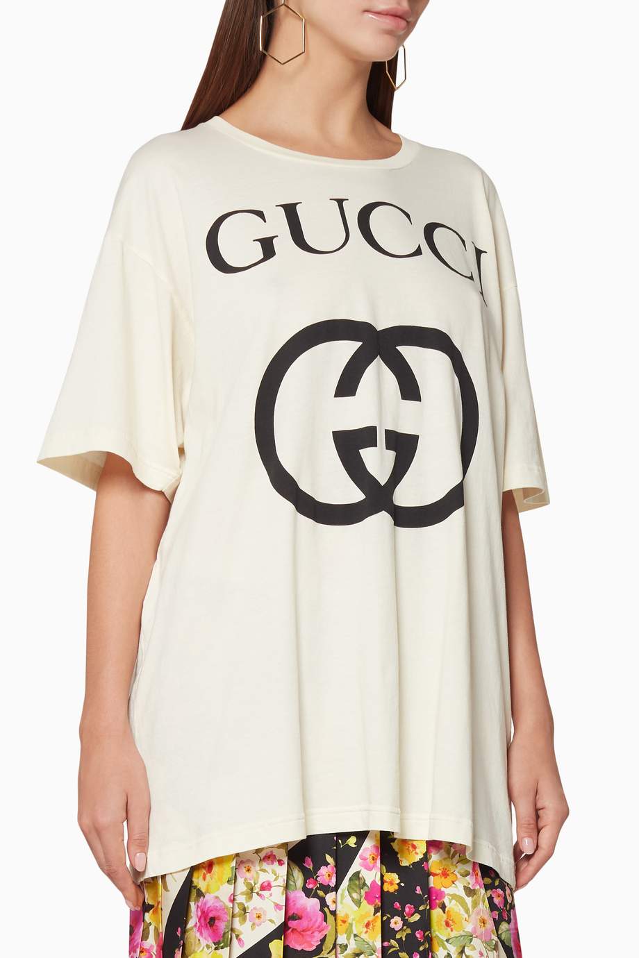 Shop Gucci White White Interlocking G Oversize TShirt for Women