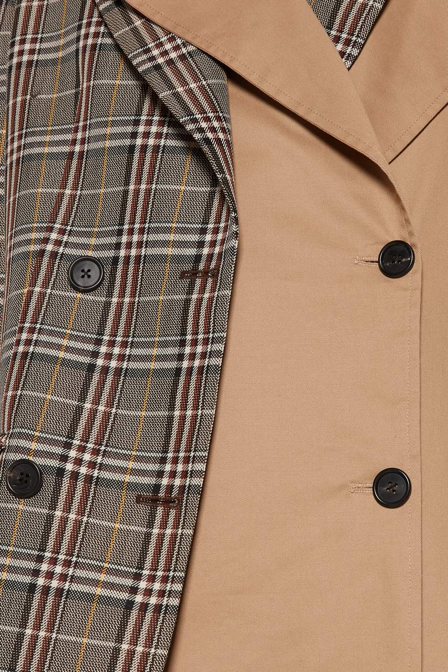 Shop Monse Brown Khaki Half & Half Trench Coat for Women Ounass Saudi