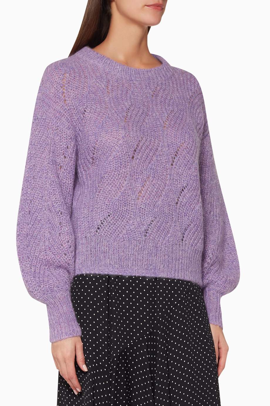 Shop WHISTLES Purple Lilac Sophia Mohair Sweater for Women Ounass UAE