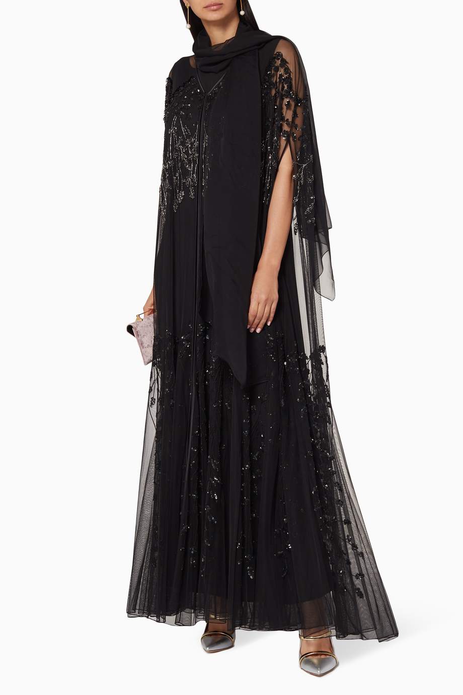 black bell sleeve abaya