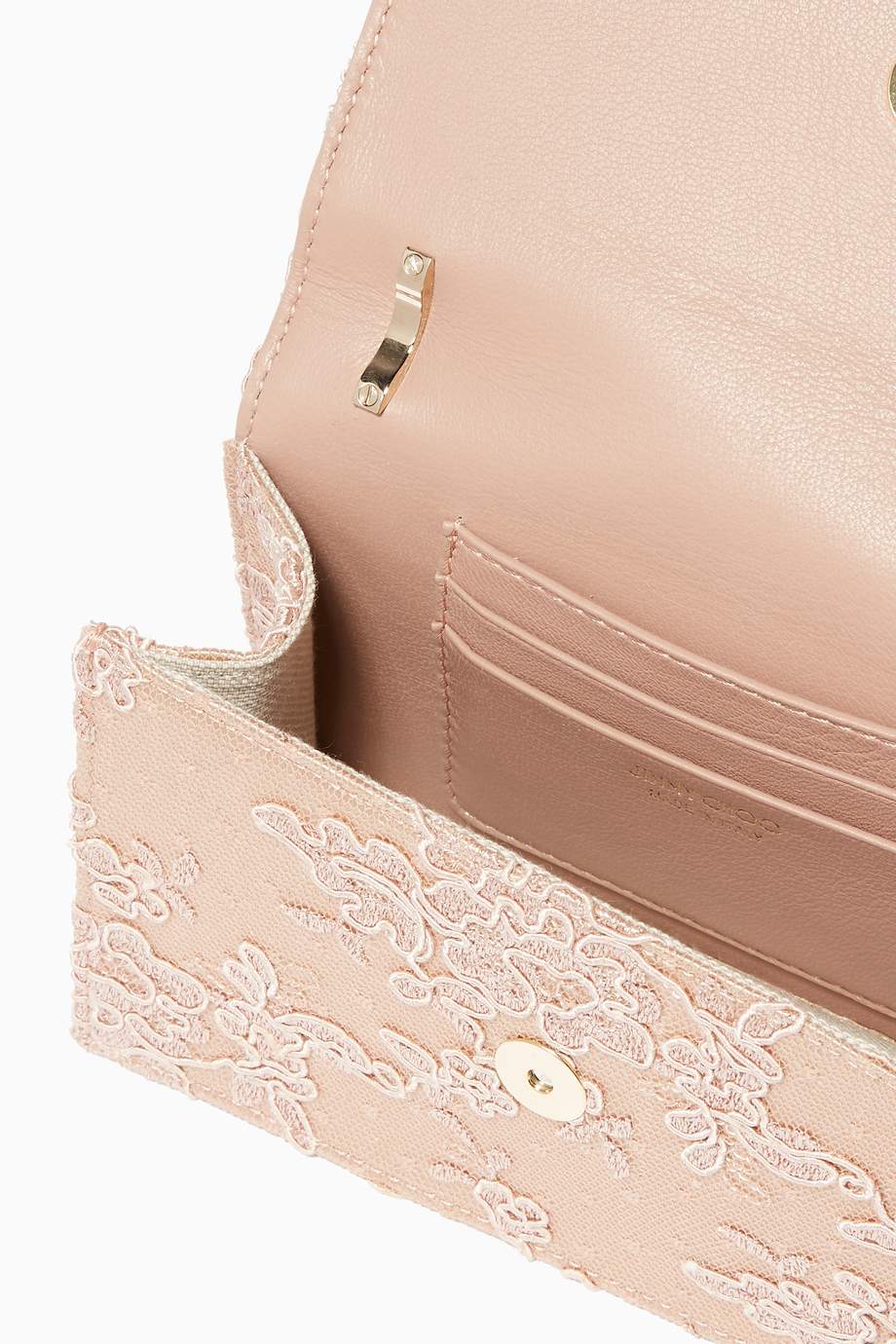 Shop Jimmy Choo Pink LightPink Lace Leni Shoulder Bag for Women